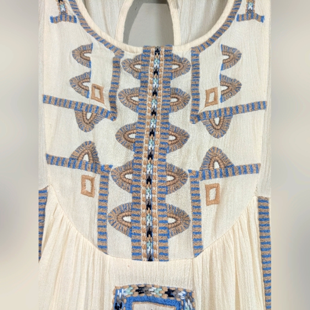 Free People Desert Winds Embroidered Boho Maxi Dress 4 - Picture 6 of 16